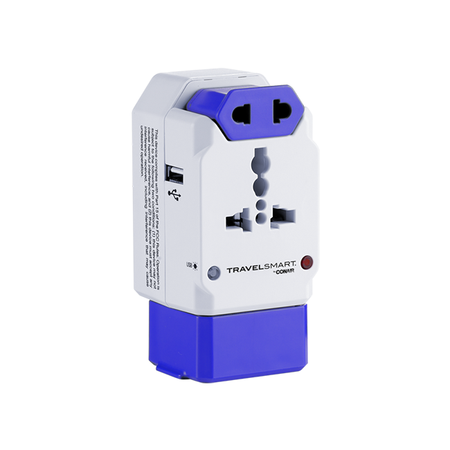 Adaptador con USB todo en uno TravelSmart® by Conair