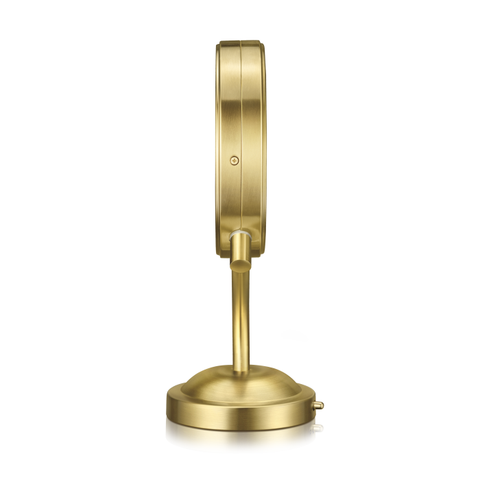 LED-Lighted 1x/5x Magnification Mirror in Brushed Brass  large