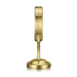 LED-Lighted 1x/5x Magnification Mirror in Brushed Brass  small 2