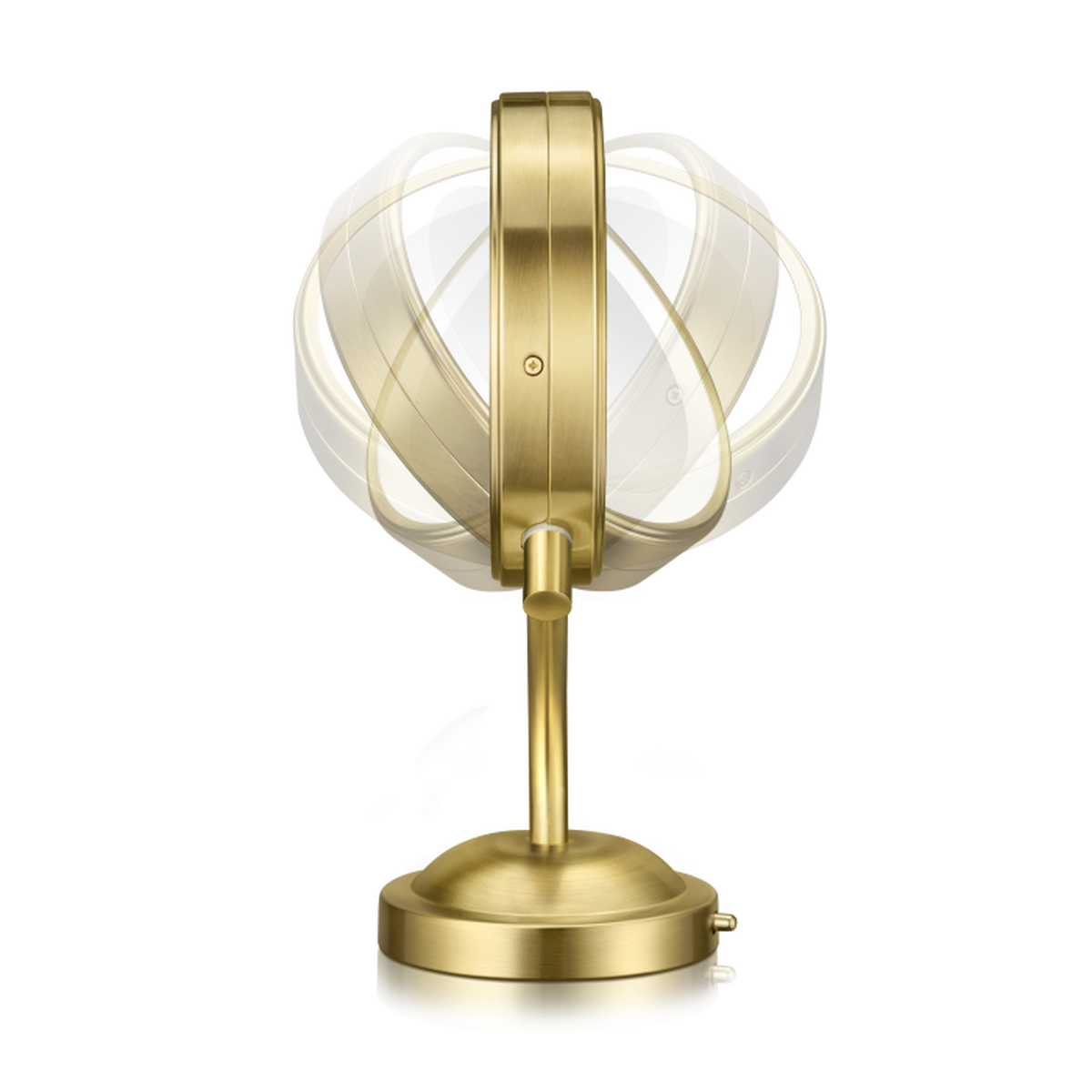 LED-Lighted 1x/5x Magnification Mirror in Brushed Brass  large 5