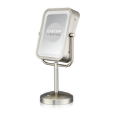 Espejo de maquillaje con luz LED y aumento 1x/8x