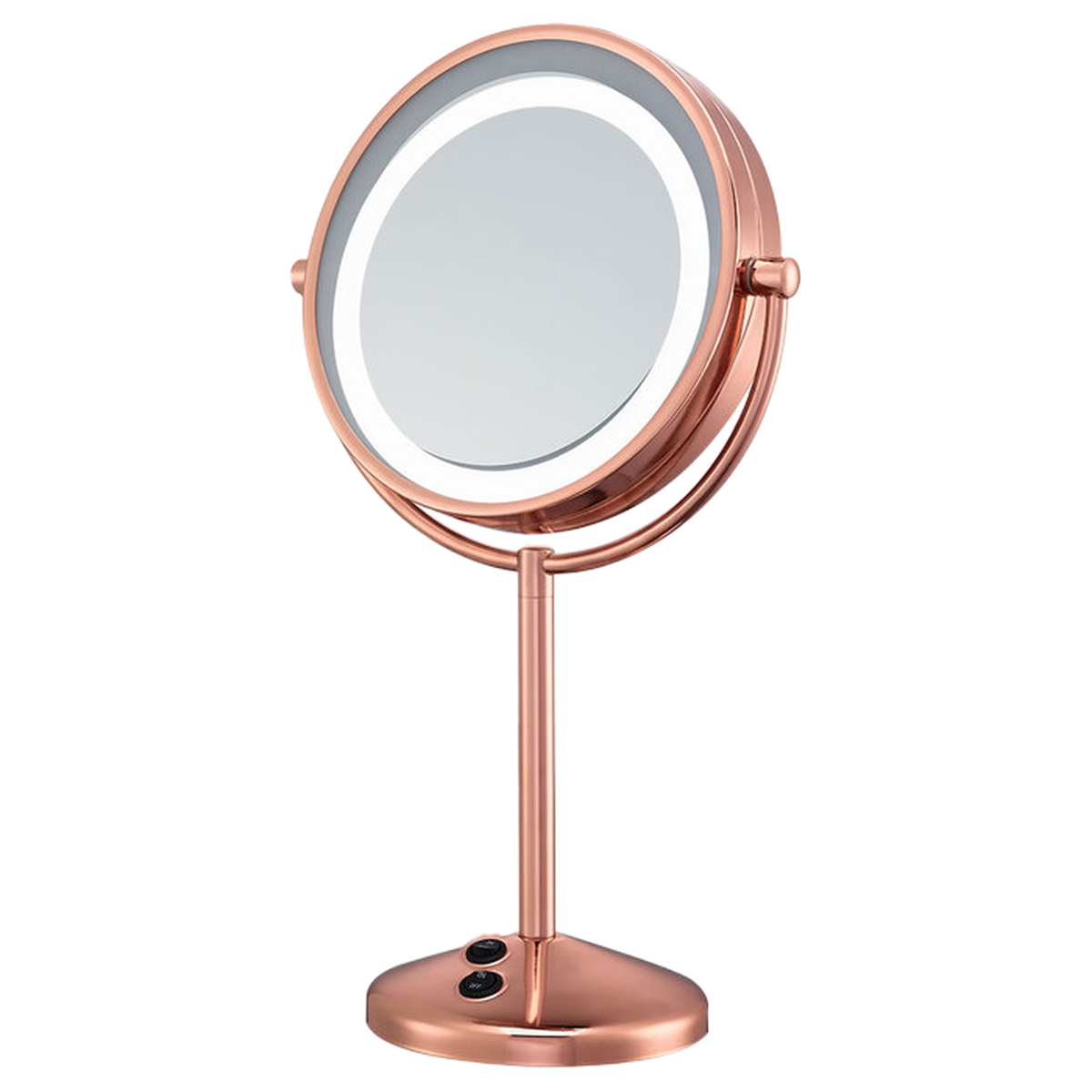 Espejo de maquillaje 1x/10x con luz LED Reflections, en oro rosa