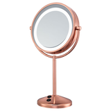 Espejo de maquillaje 1x/10x con luz LED Reflections, en oro rosa