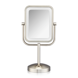 Espejo de maquillaje con luz LED y aumento 1x/8x