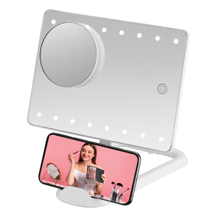 Espejo con luces LED para redes sociales Hollywood, Larga