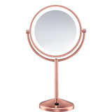 Espejo de maquillaje 1x/10x con luz LED Reflections, en oro rosa