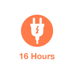 16 hours of charging time required