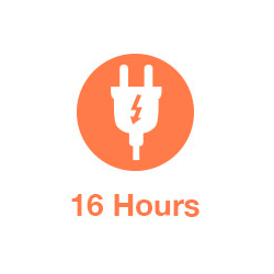 16 hours of charging time required