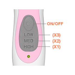 Los botones de encendido/apagado y control de velocidad