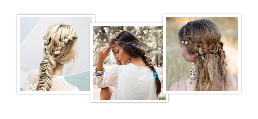 Images of various boho braid styles