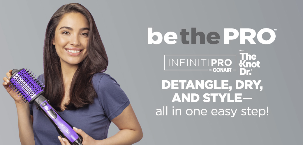 Learn more about InfinitiPRO by Conair® The Knot Dr.® All-In-One Dryer Brush (BC116R)