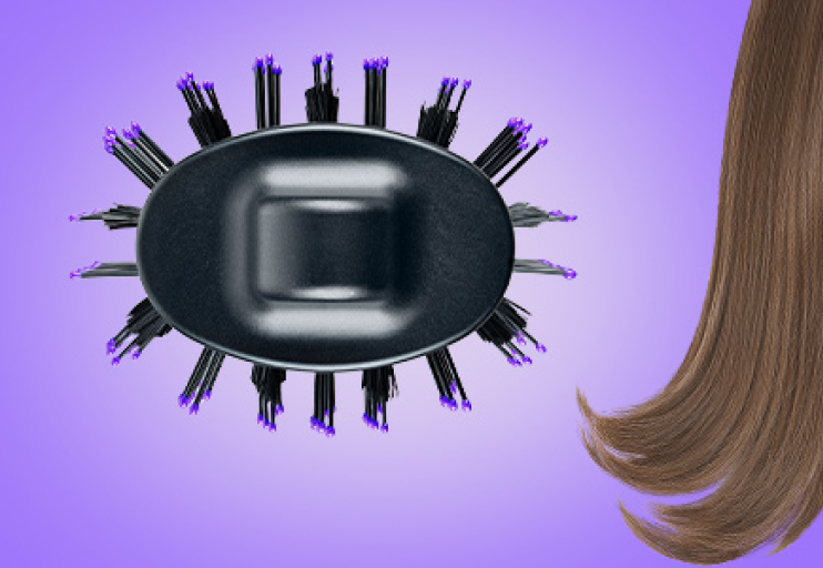 Web image showing a zoom image of the top of the head of the barrel and the detangling bristles up-close