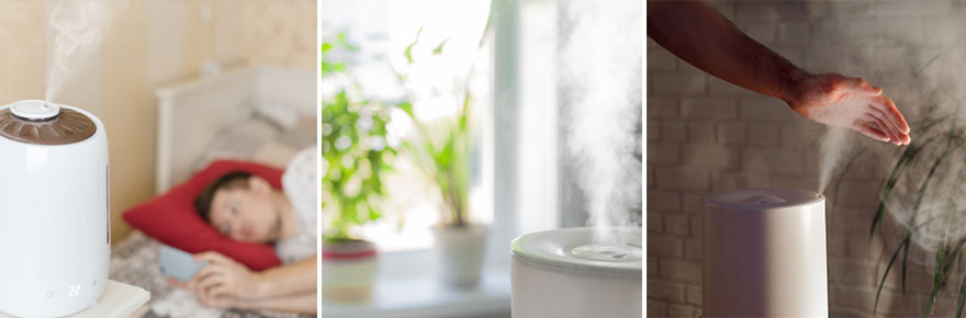 Sample images of people using humidifiers