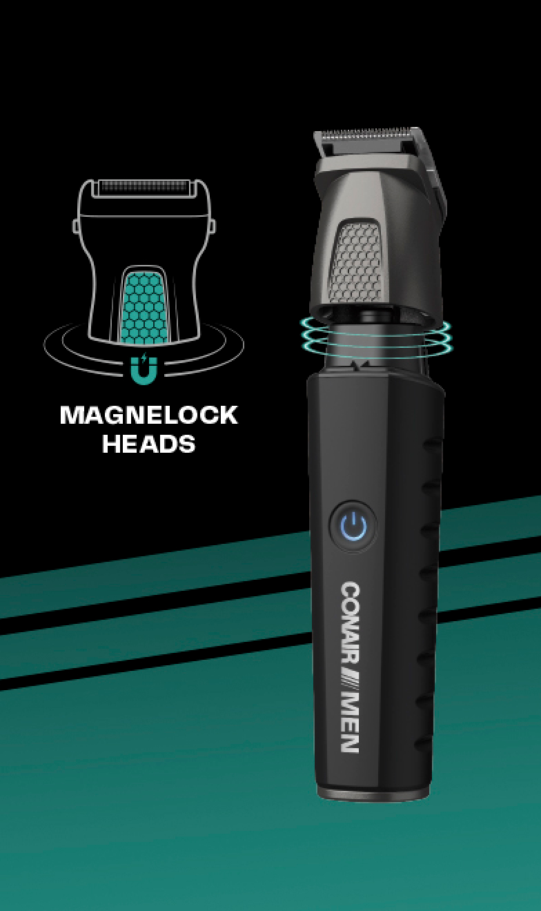 Trimmer displaying magnelock head adjustment