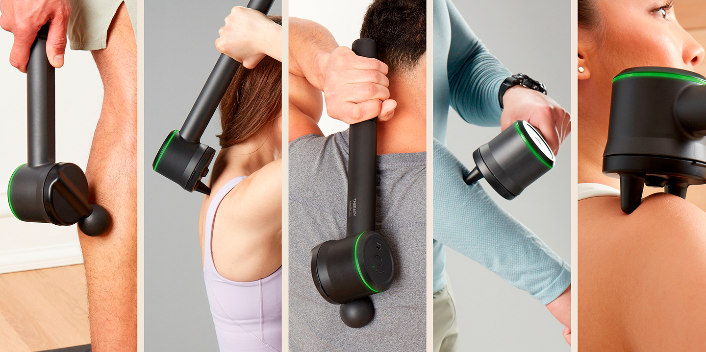 Conair percussion ball massager attachment, pointed cone oscillation massager attachment, 2-finger oscillation percussion massager attachment used on men and women.