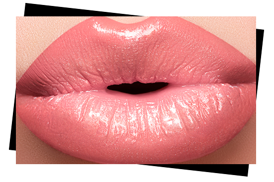 Close up of woman's full lips.