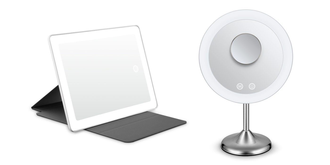 Left: BERC20 Rechargeable Tablet Mirror  Right: BERC19 Unbound Mirror