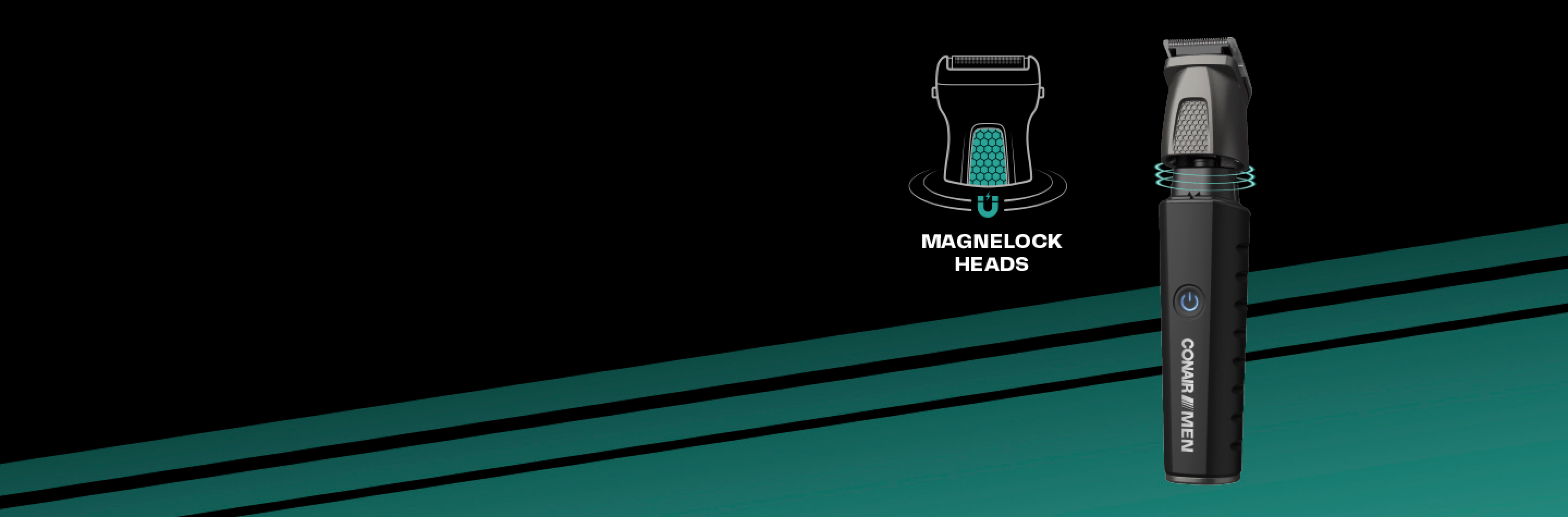 Trimmer displaying magnelock head adjustment