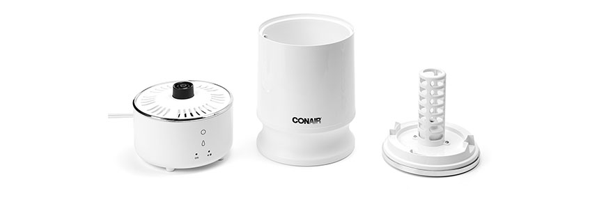 The Conair Ultrasonic Cool Mist Humidifier - Components separated