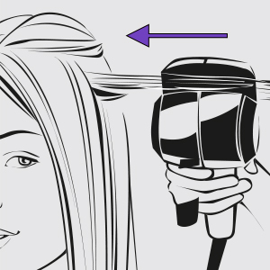 Position hair inunit with curl chamber towards your head.