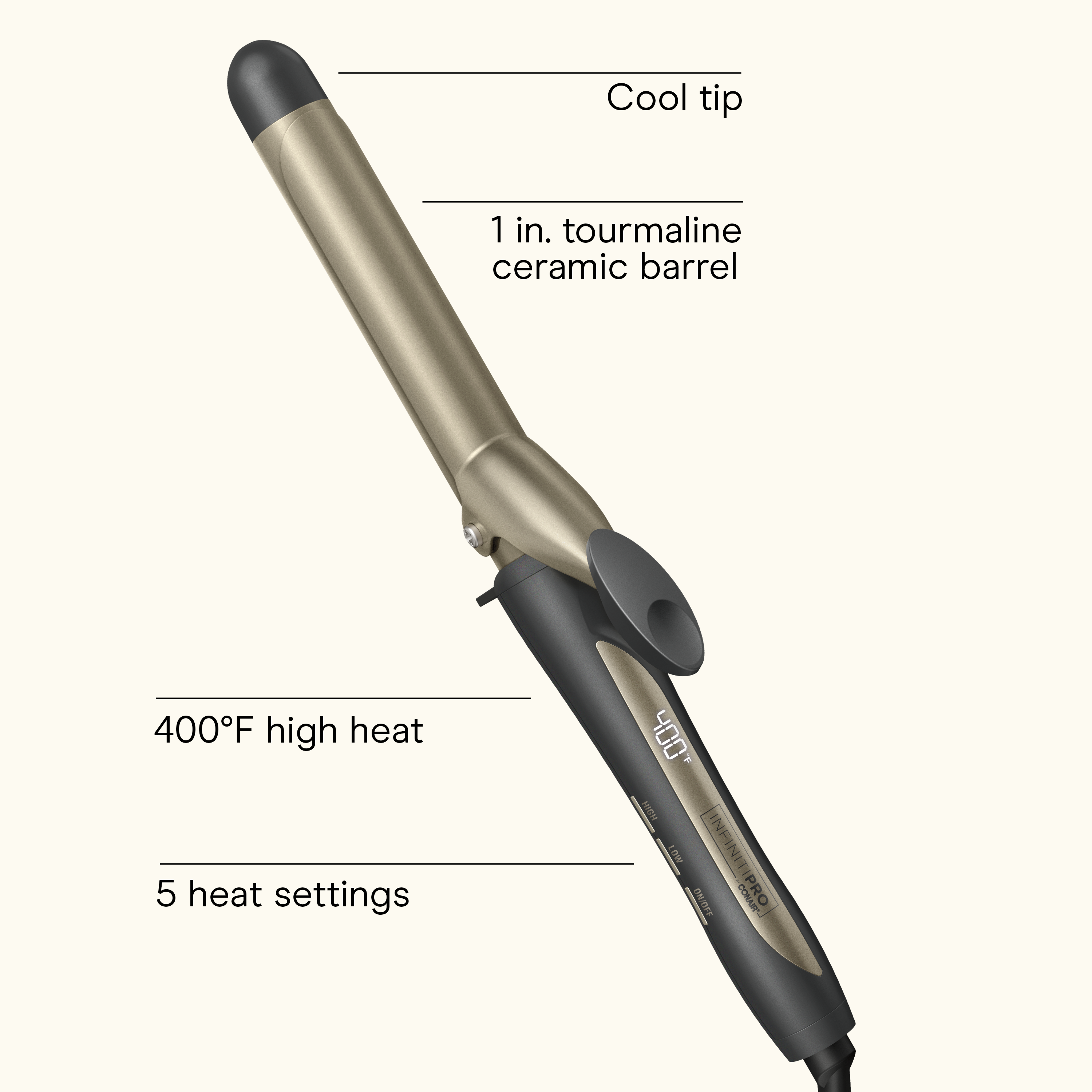 1" Tourmaline Ceramic Curling Iron,,large image number 1.0