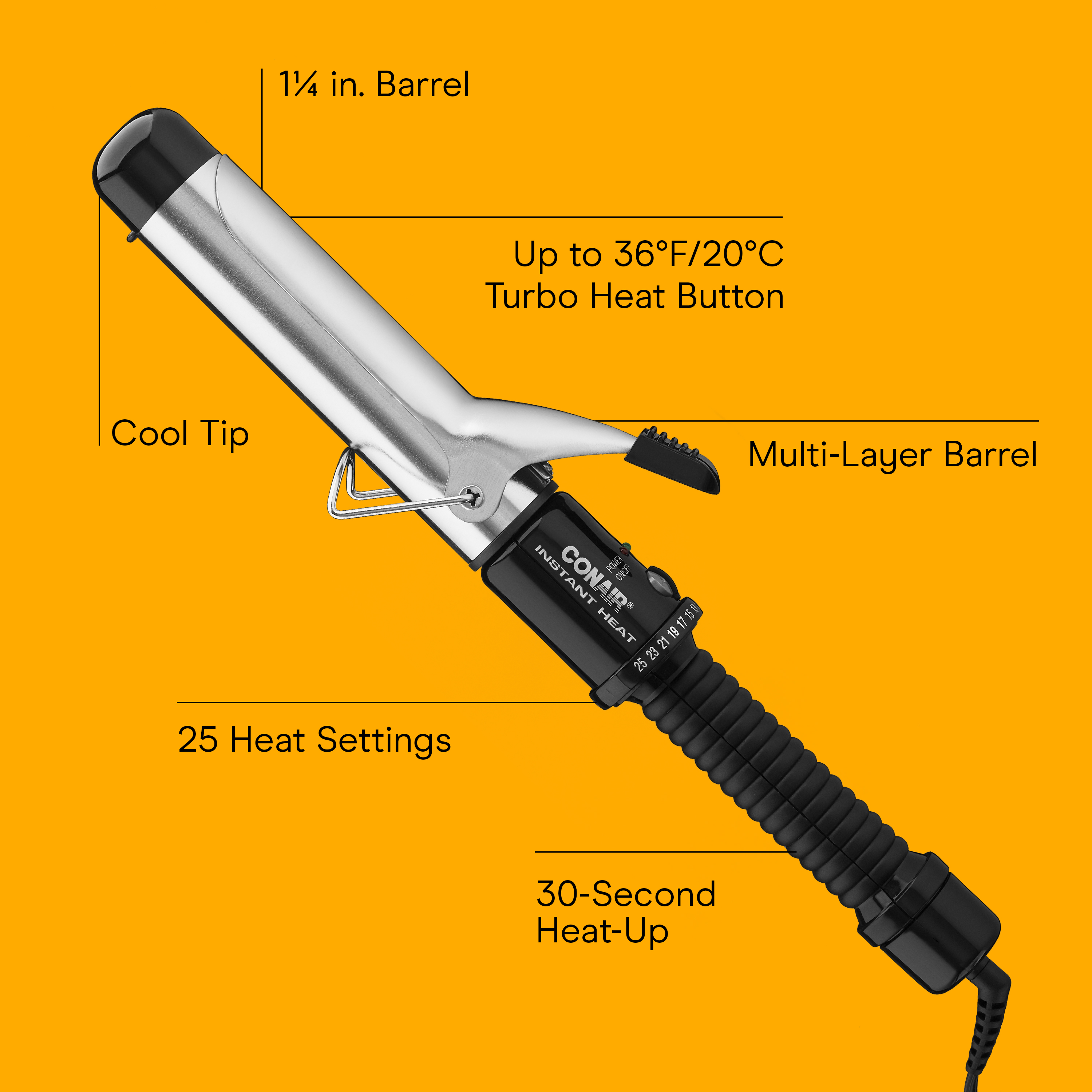Instant Heat 1&frac14;-inch Curling Iron,,large image number 1.0