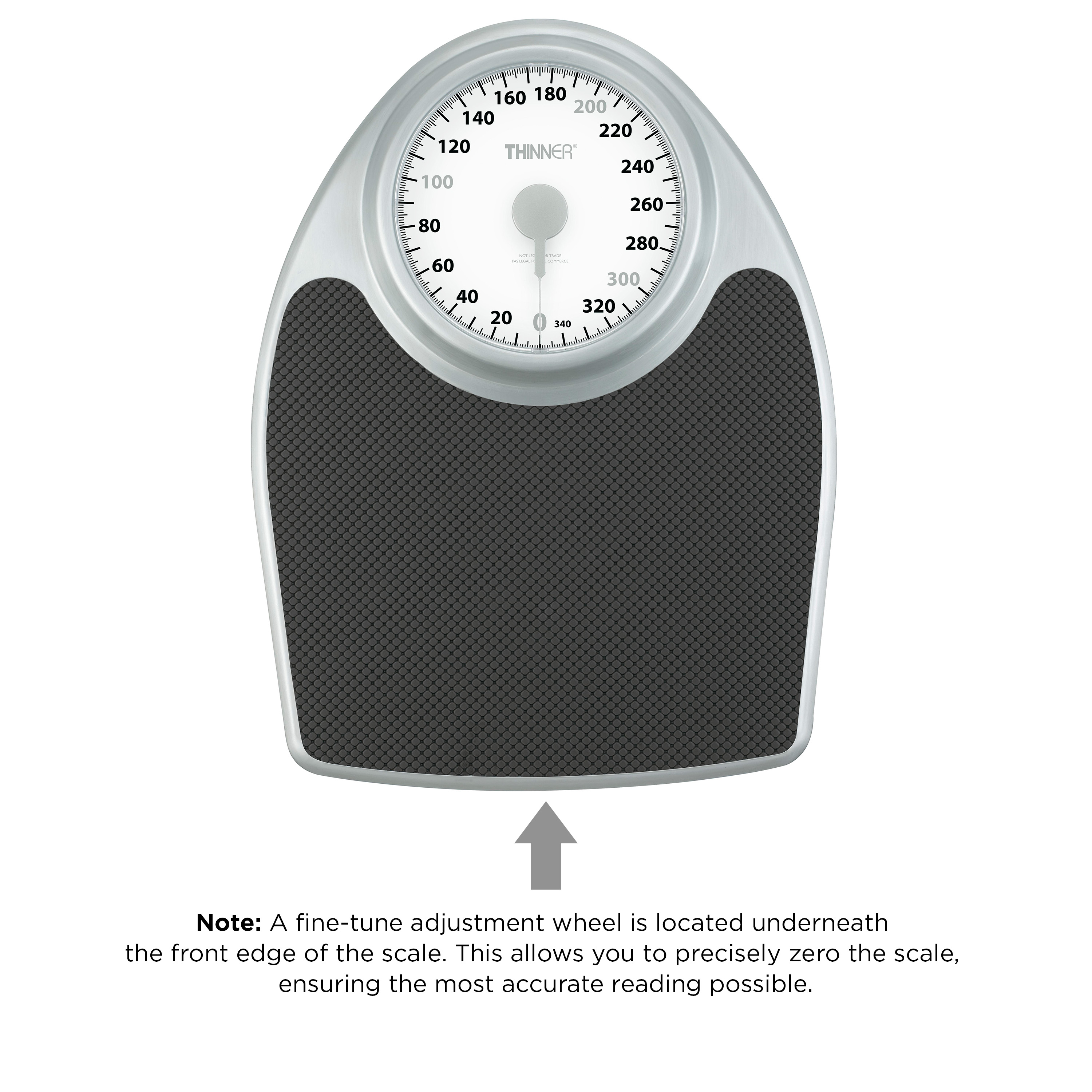 Bathroom Scale Small, Scale for Body Weight Accurate, Analog Weight Scale,  Bright Red Pointer, Steel Base, Concave-Convex Non-Slip Platform, No