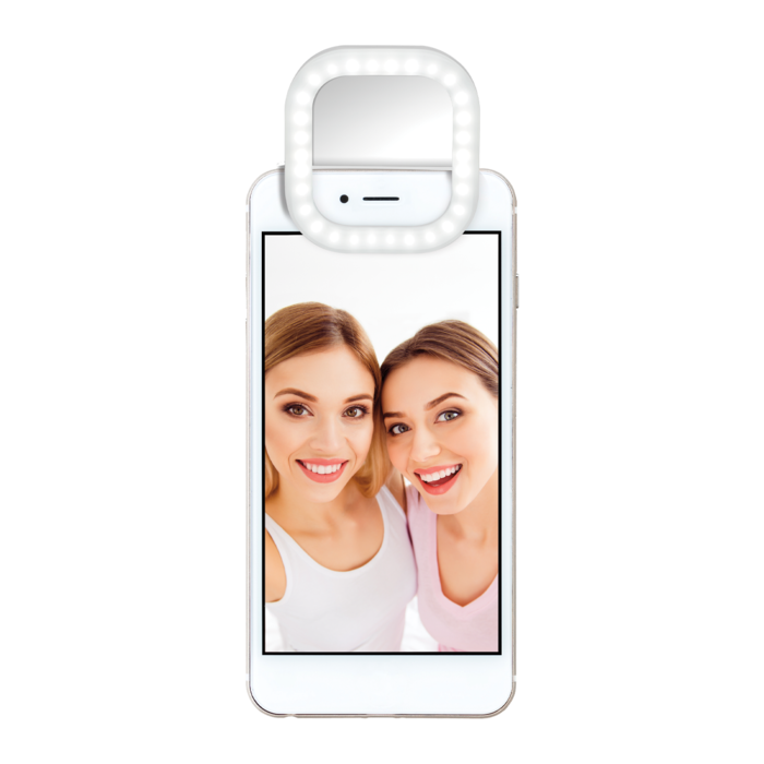 Mini-espejo para selfies con aro de luz, imagen número 2
