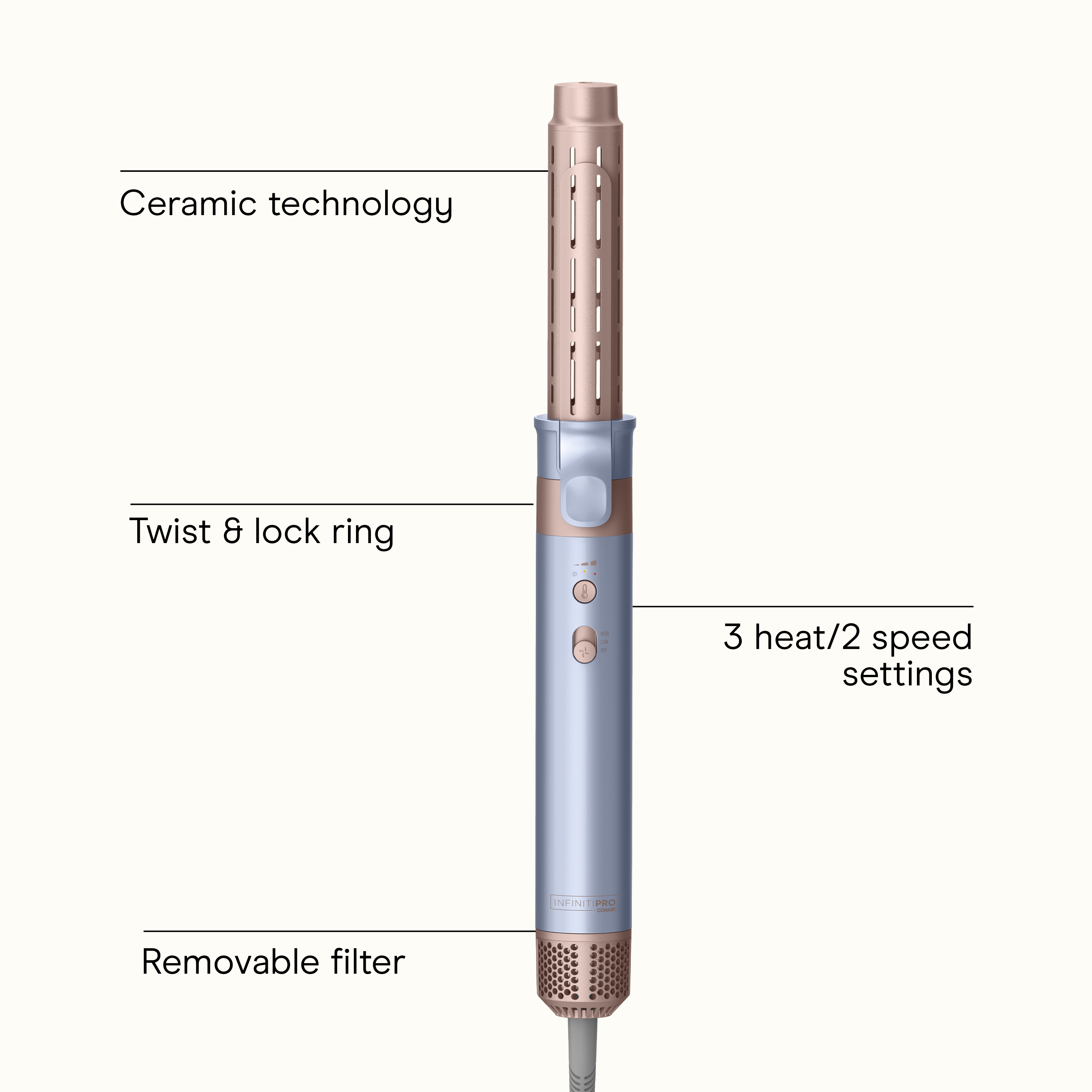 INFINITI PRO CONAIR™ Wet-to-Dry Styling Wand with Multiple Attachments, , large image number 1.0
