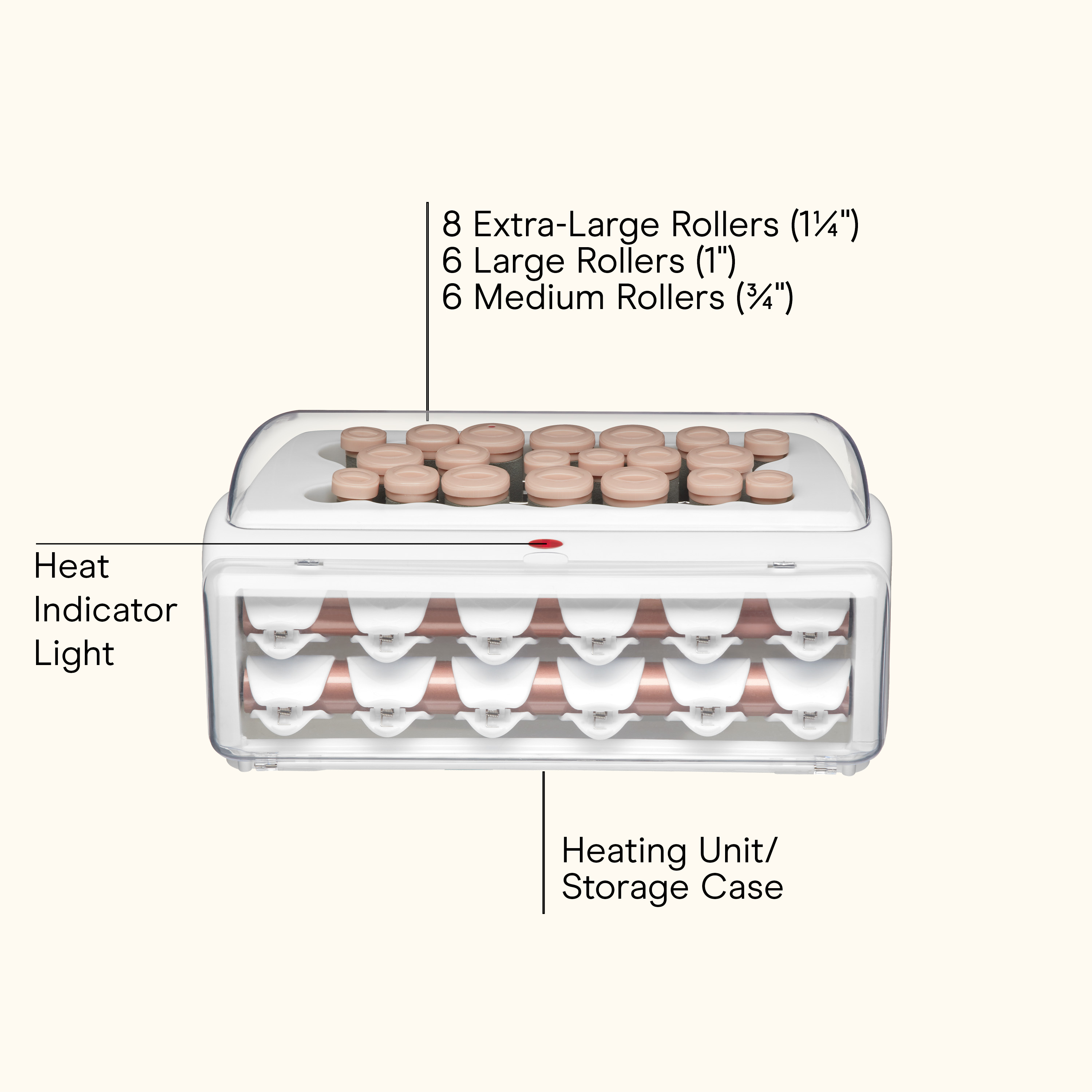 20-Piece Assorted Rollers with Heated Clips, , large