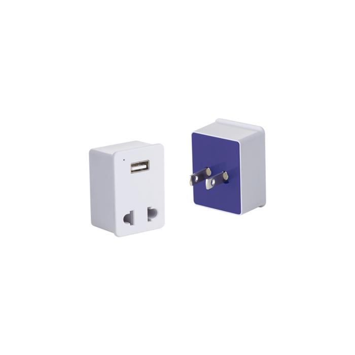 ADAPTER WITH USB PORT - No./So. America, Australia, Caribbean, Japan and New Zealand