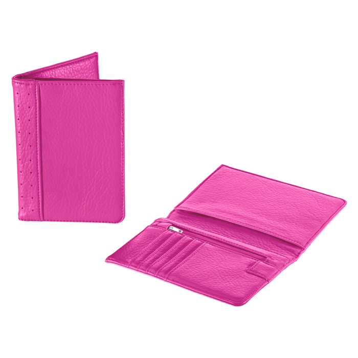 BILLETERA PARA PASAPORTE CON BLOQUEO DE IDENTIFICACIÓN POR RADIOFRECUENCIA - ROSADO