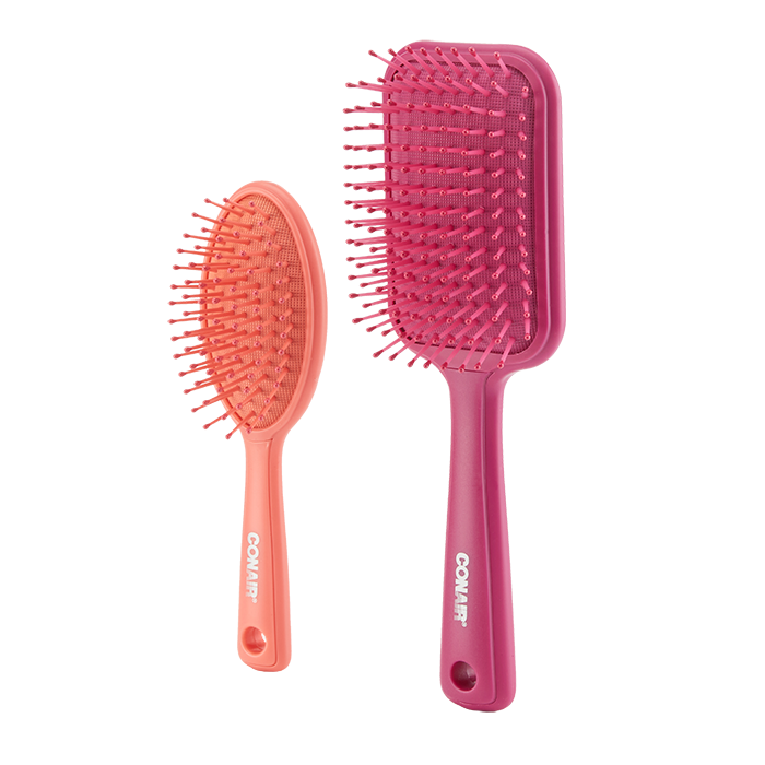 Color Pops 2pc Paddle and Mid-Size Cushion Hairbrush Set image number 0
