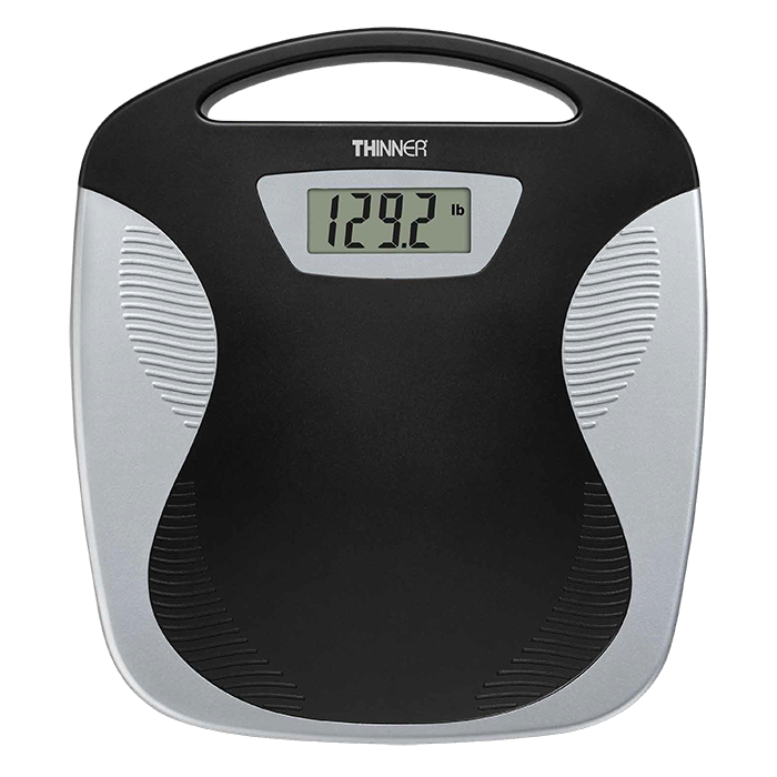 Thinner 330 lbs. Digital Black Bathroom Scale at