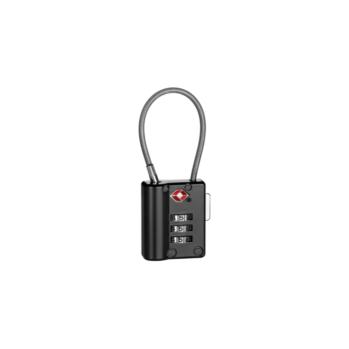 CANDADO DE CABLE TRAVEL SENTRY® CON 3 COMBINACIONES - NEGRO