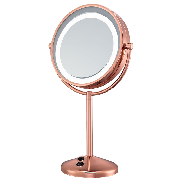 Espejo de maquillaje 1x/10x con luz LED Reflections, en oro rosa, imagen número 2