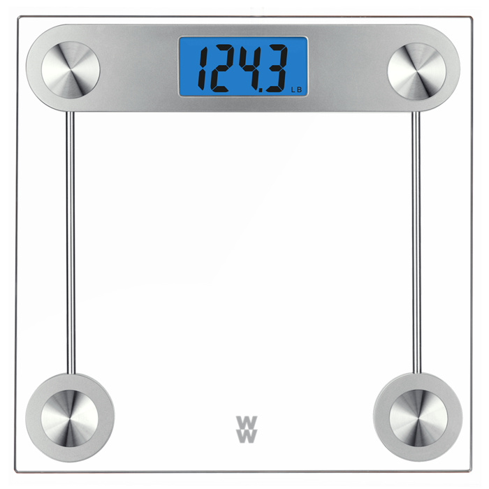 Digital Glass Scale with Blue Backlight Display