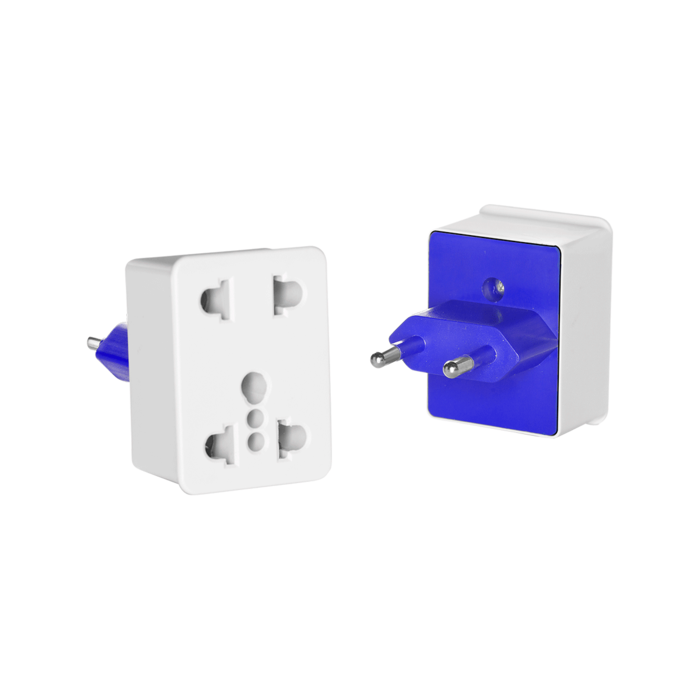 DUAL-OUTLET ADAPTER PLUG - So. Europe, Asia, Parts of Middle East and Africa, Caribbean and Switzerland