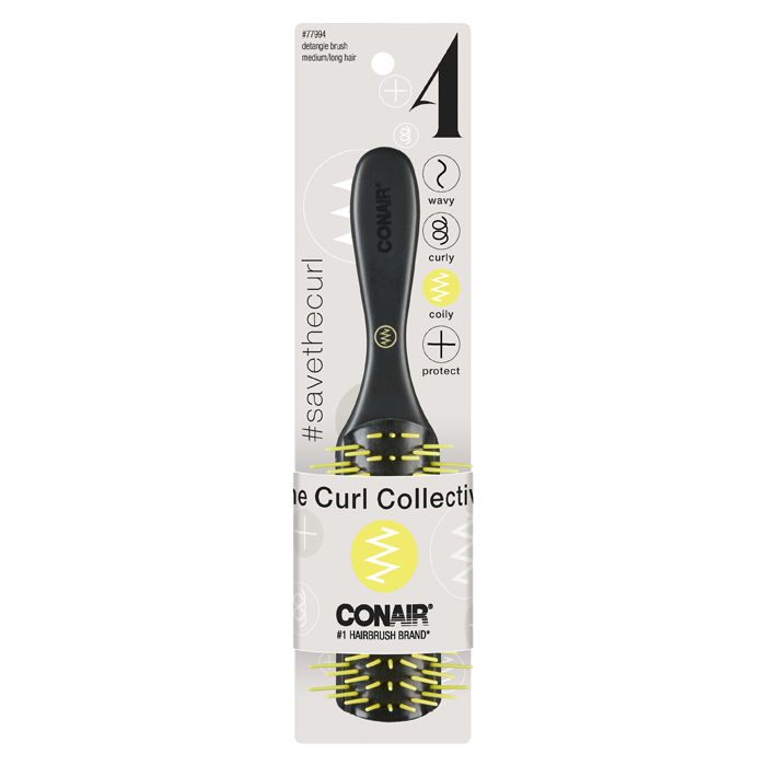 Coily Hair Detangling Rubber Cushion All-Purpose Hairbrush for Medium to Long Hair Length image number 1