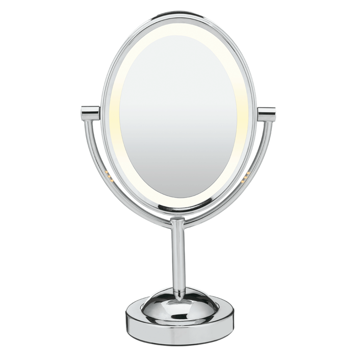 Double-Sided Lighted Oval Mirror