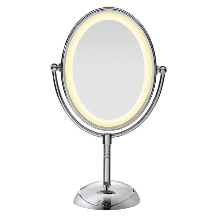 Double Sided Incandescent Lighted, Lighted Make Up Mirror With Magnification